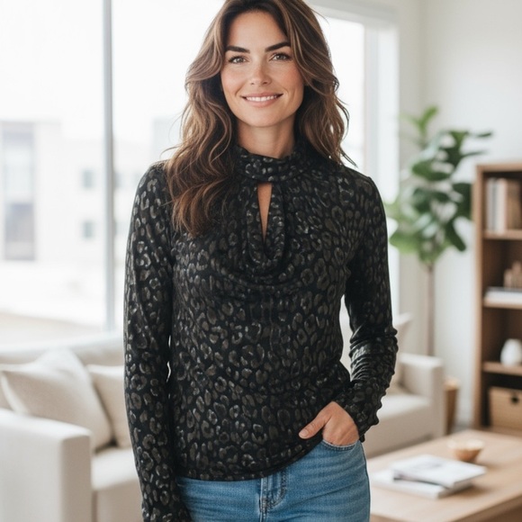 MaxMara Tops - MaxMara Black and Brown Patterned Top